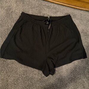 Torrid Black Ribbed Lounge Shorts with Drawstring